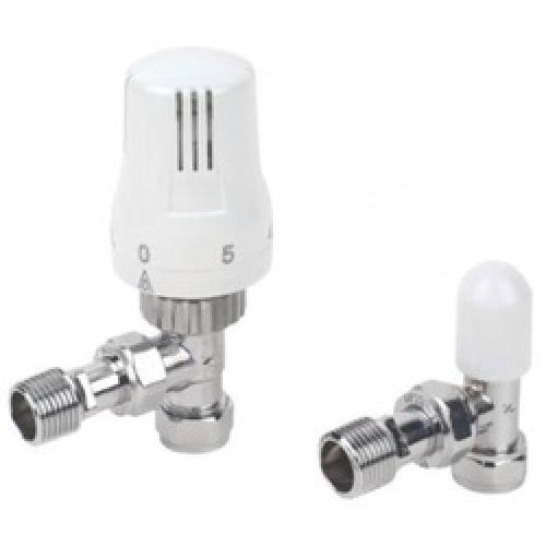TRV & LOCKSHIELD CONTRACT TWIN PACK RADIATOR VALVES ANGLED Twiggs